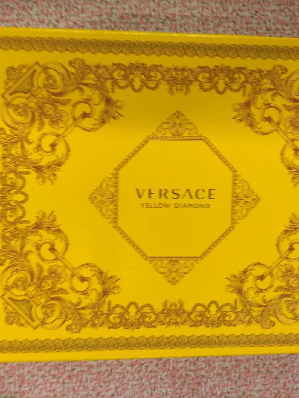 Versace Yellow Diamond Empty Gift Box Rigid Yellow Gold Baroque Storage Display